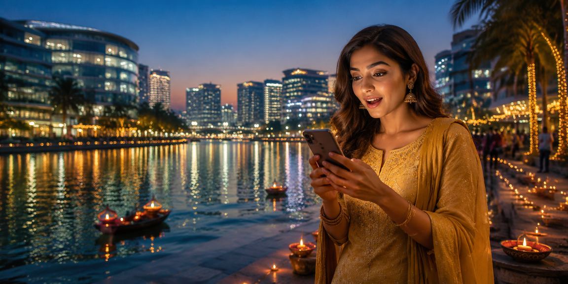 India Diwali festival backdrop with online betting concept
